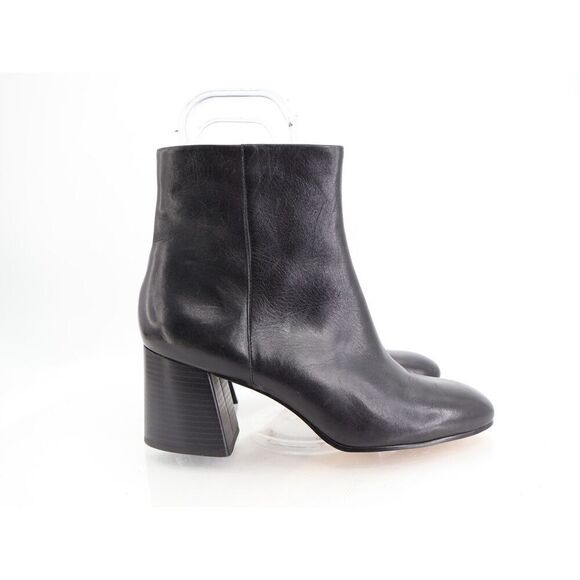 Bernardo Nola Womens Bootie Sz 10 M Block Heel Black Antique Calf Leather Boots - Picture 2 of 13